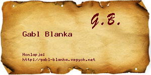 Gabl Blanka névjegykártya